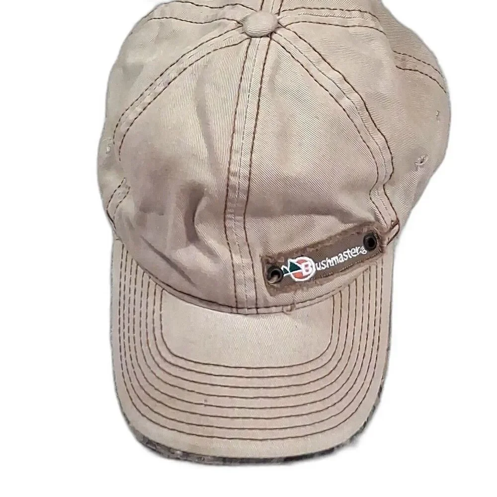 Bushmaster Firearms Logo Tan Strapback Baseball Hat Cap Camo Under Brim Gun Tact